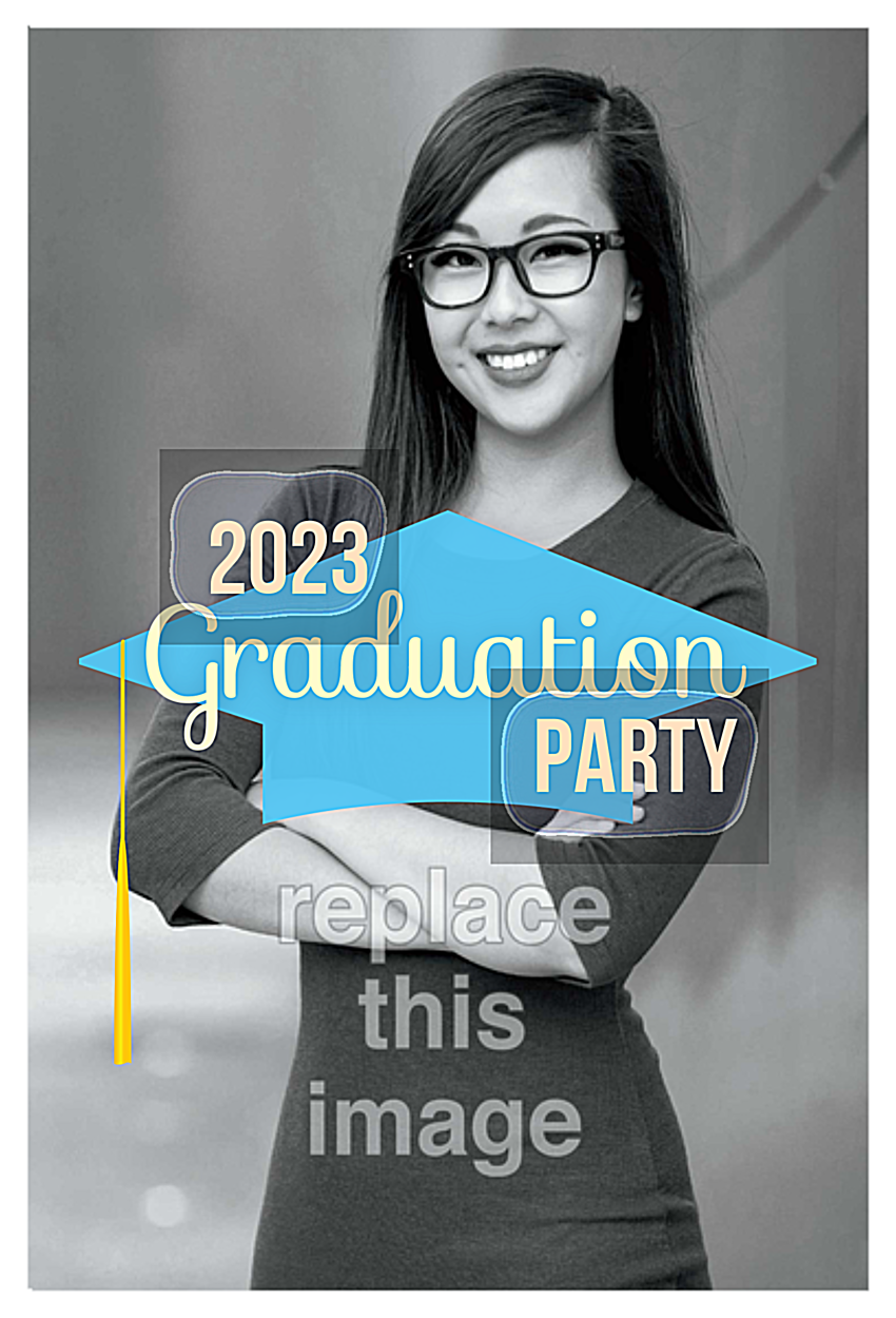 Grad Cap Party front - Invitation Cards Maker