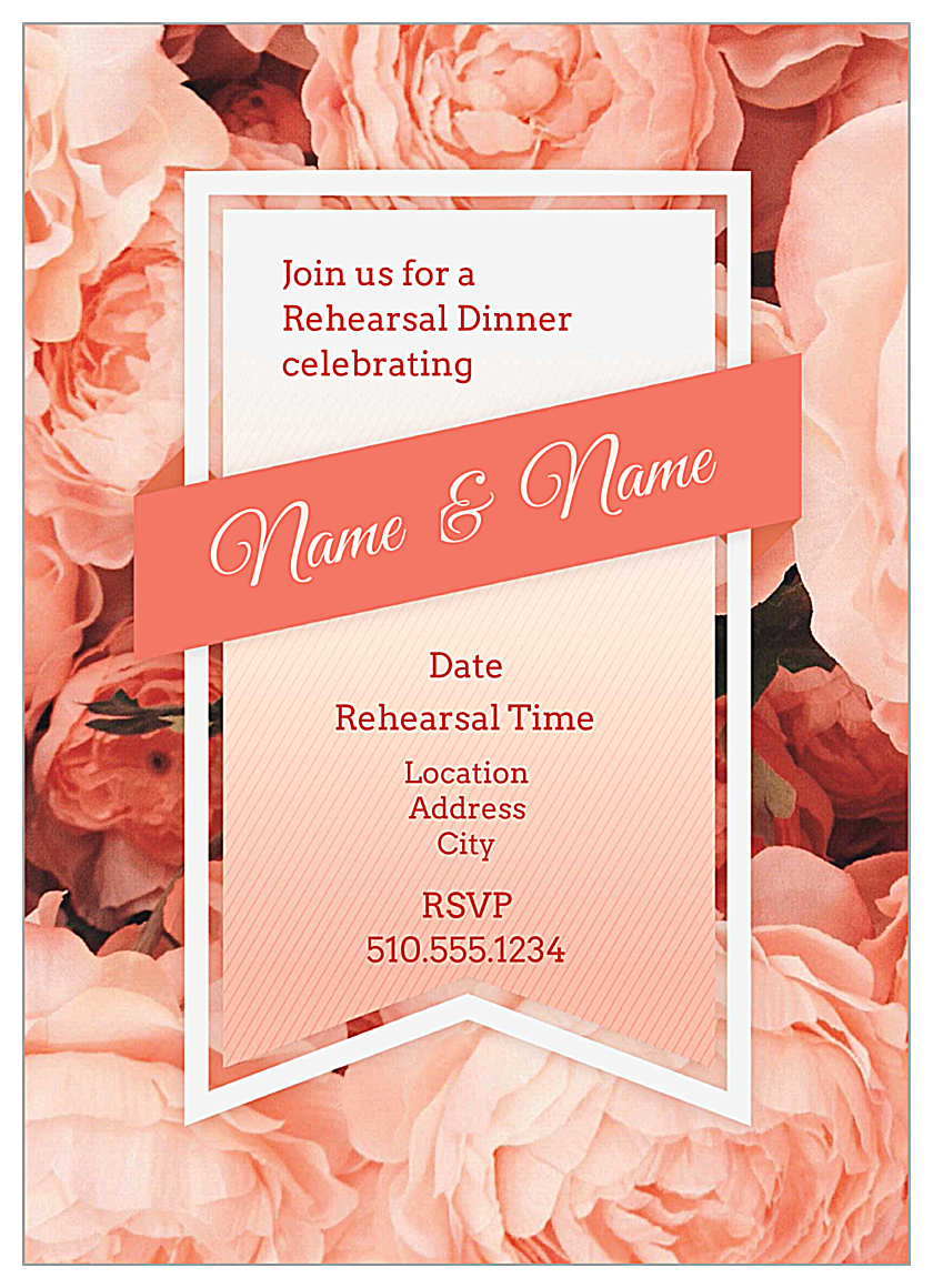 Bouquet and Ribbon front - Invitation Cards Maker