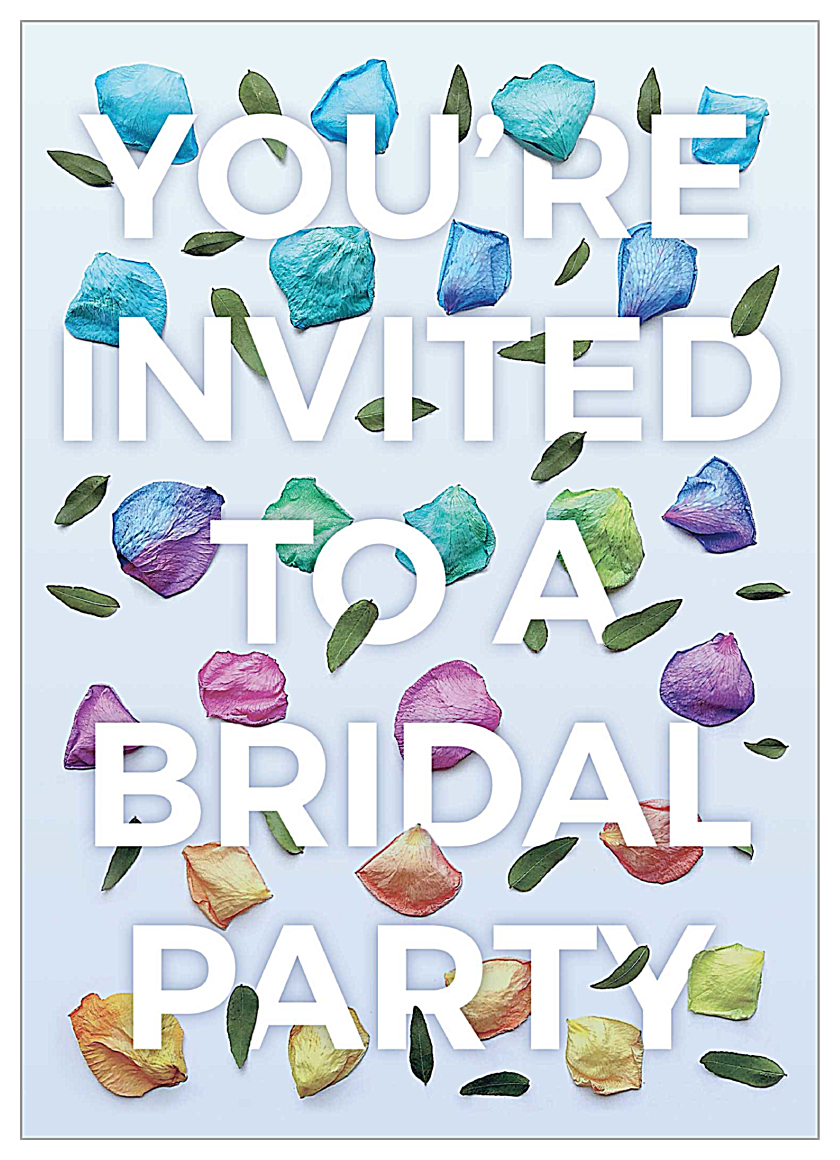 Rosey Bridal Party Petals front - Invitation Cards Maker