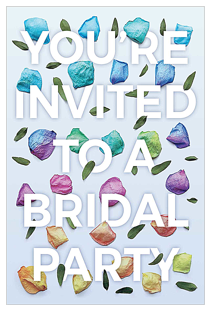 Rosey Bridal Party Petals front - Invitation Cards Maker