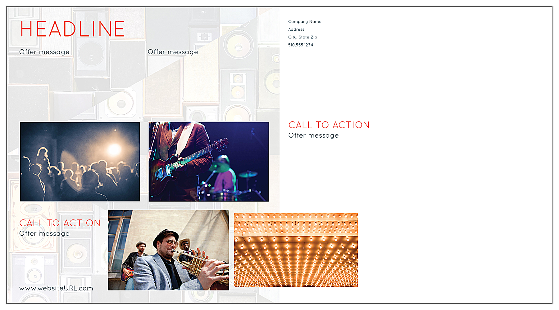 Customize Our Musical Speakers Postcard Design Template back - Postcards Maker