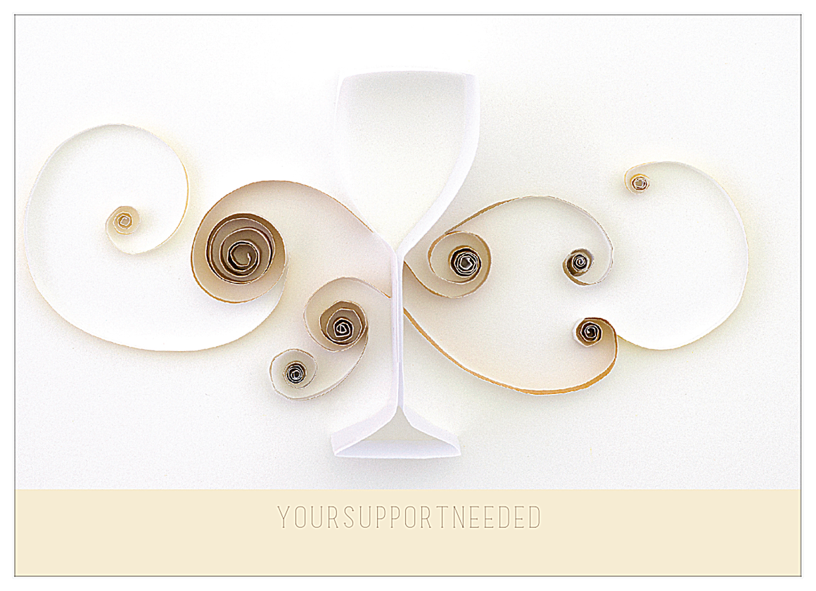 Quilling Wine Glass front - Postcards Maker