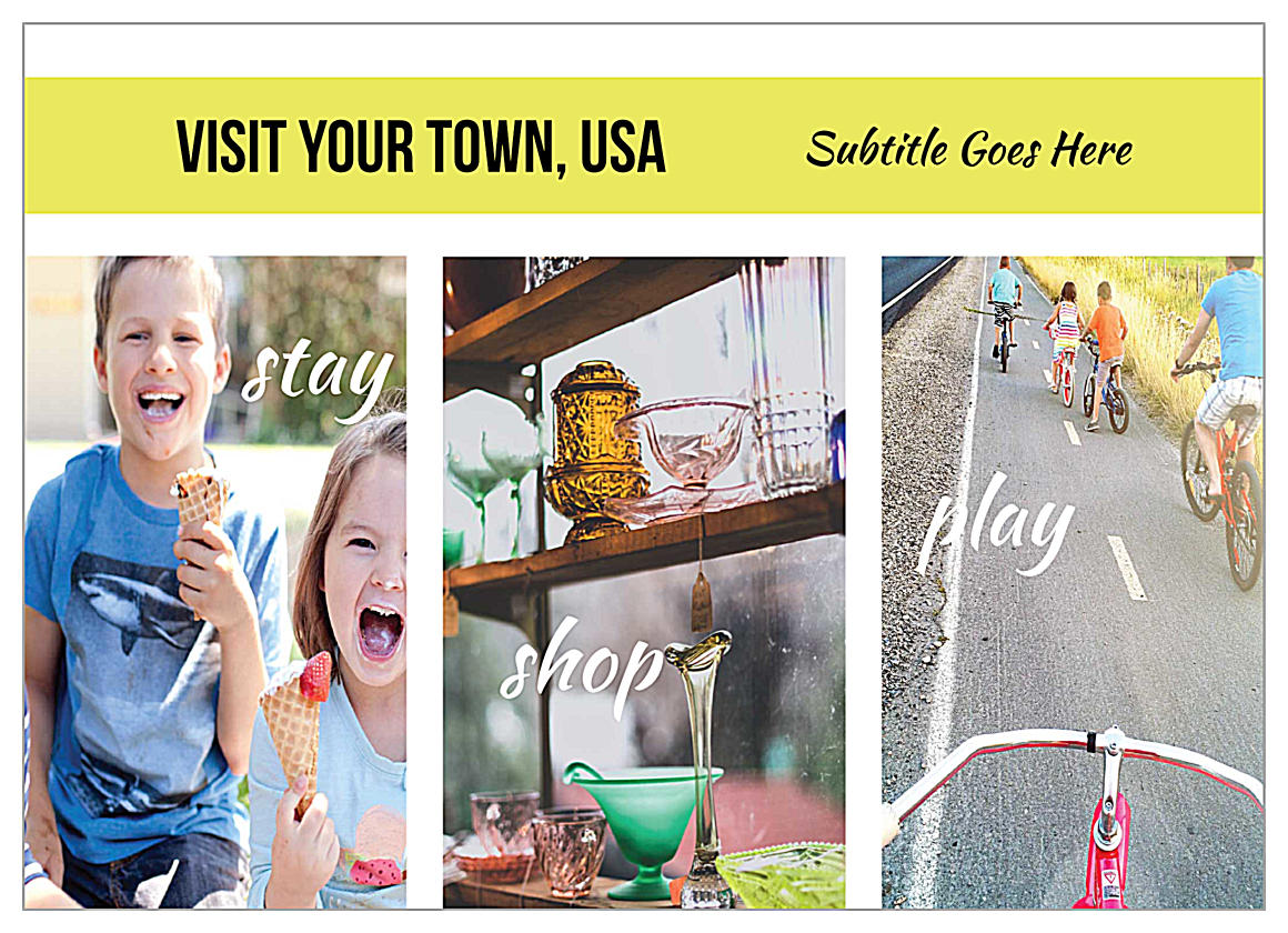 Small Town Tourism front - Postcards Maker