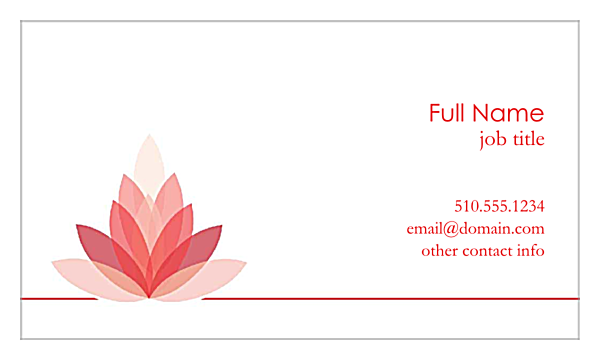 Lotus Connection back - Ultra Business Cards Maker