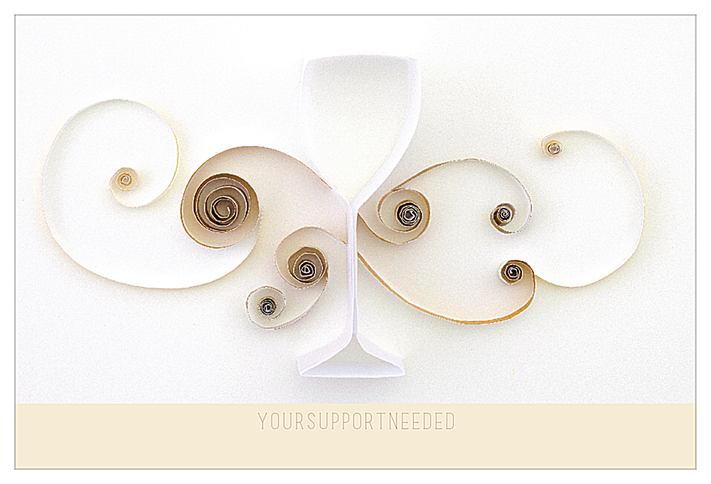 Quilling Wine Glass front - Ultra Postcards Maker